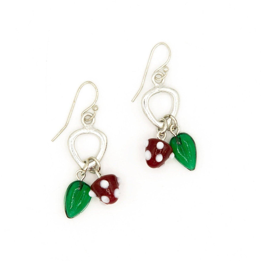 Strawberry Glass Charm Earrings