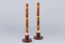 Load image into Gallery viewer, Safari Gold Taper Candles Pair  9&quot; (8 hour burn time)

