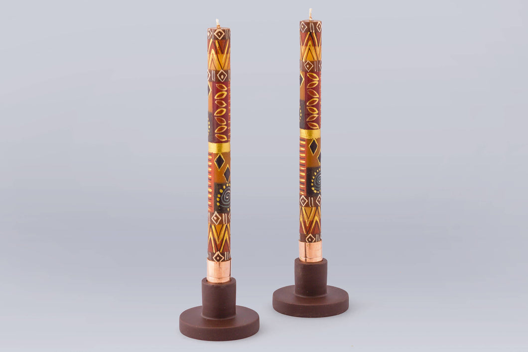 Safari Gold Taper Candles Pair  9