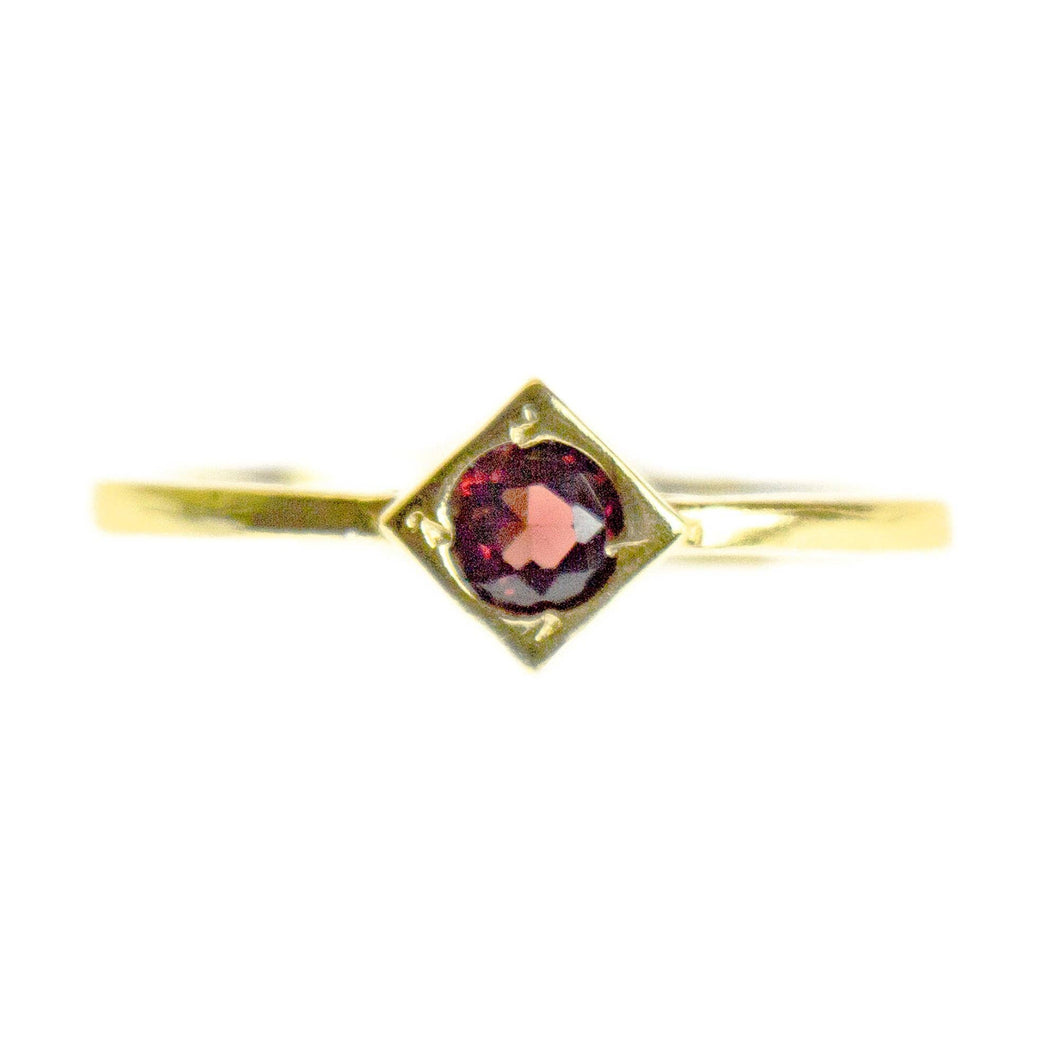 Garnet Brass Stackable Ring