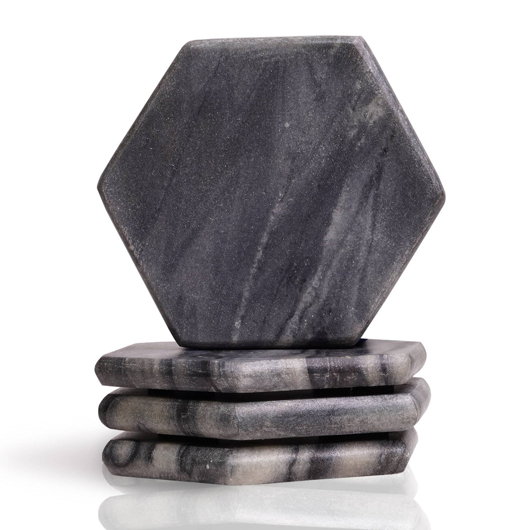 Black Marble Coaster Set