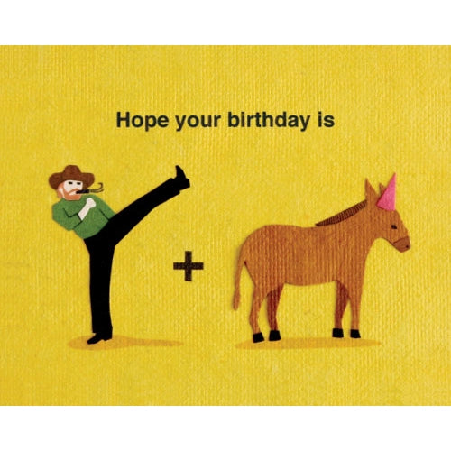 Kick Donkey Birthday Greeting Card