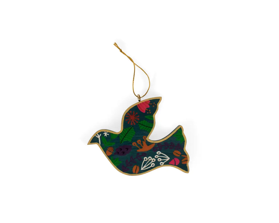 Flowered Dove Ornament