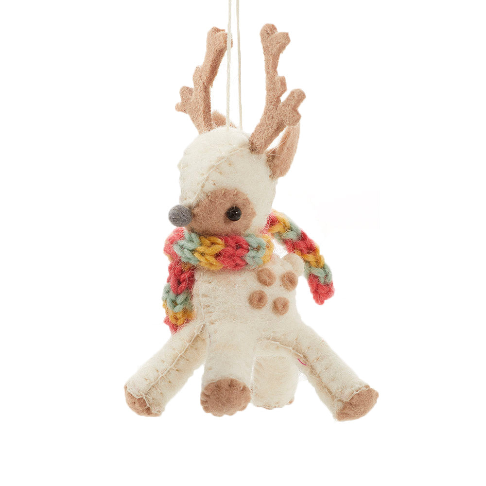 Cream Reindeer Ornament