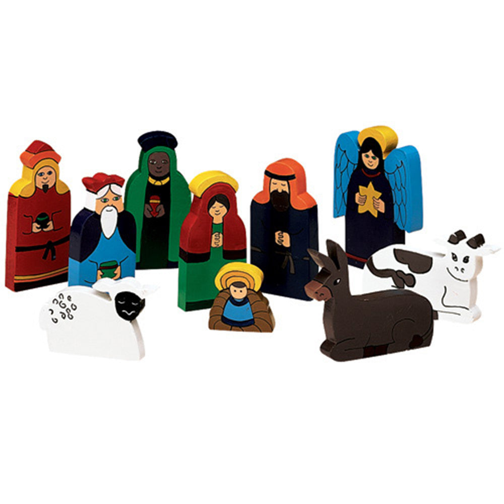 Bright Wood Nativity Set