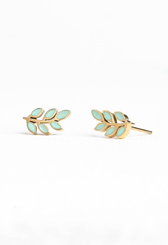 Rowen Stud Earrings in Mint