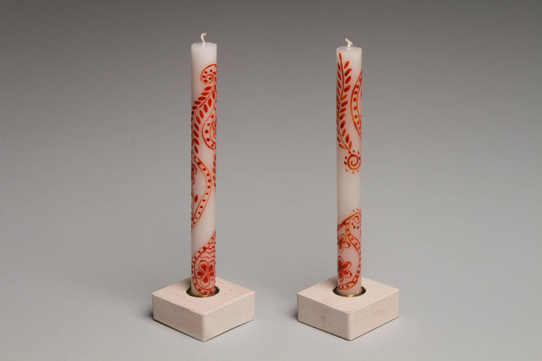 White Washed Taper Candle Holder