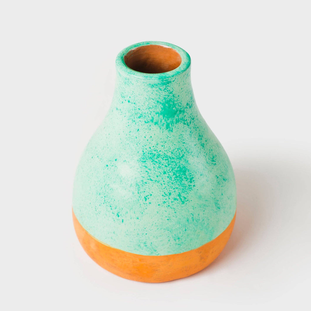 Washed Verdigris Bud Vase