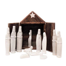 Load image into Gallery viewer, KENYA SOAPSTONE NATIVITY SET AND BANANA FIBER BARN, 13-PIECE SET
