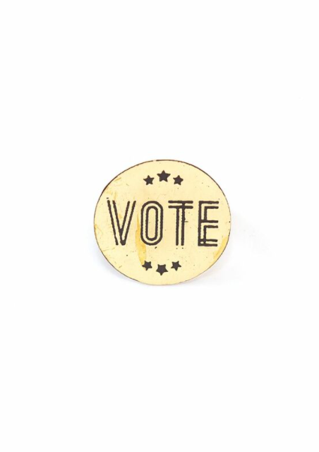 Vote Brass Pin