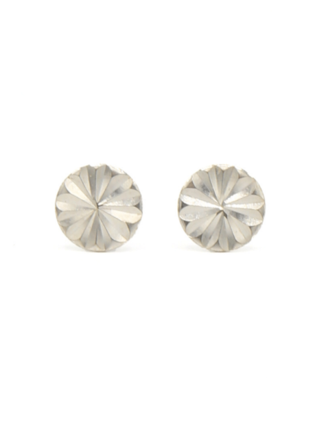 Silver Rosette Stud Earrings