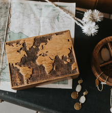 Load image into Gallery viewer, World Map Jewelry Box
