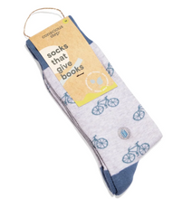 Load image into Gallery viewer, Socks That Give Books - Bicycles Edition
