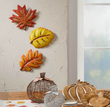 Load image into Gallery viewer, Orange Oak Leaf Wall Art

