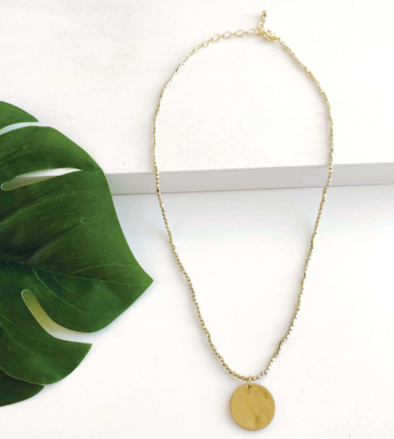 Gold Simple Medallion Necklace