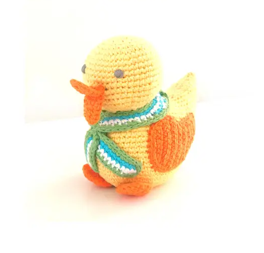 Crocheted Yellow Duck Rattle