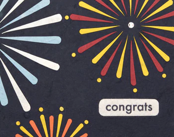 Congrats Fireworks Greeting Card