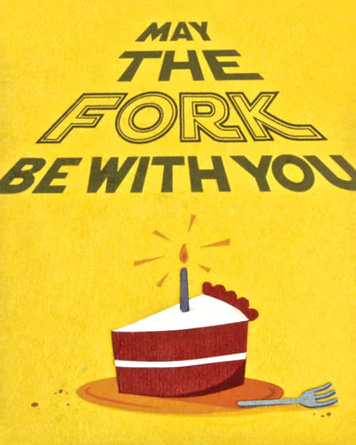 May the Fork Be With You Greeting Card