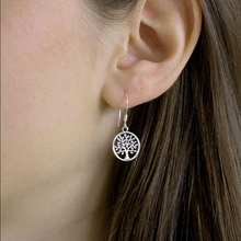 Load image into Gallery viewer, Sterling Silver Tree of Life Earrings
