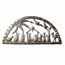 Load image into Gallery viewer, Christmas Nativity Scene Haitian Metal Drum Wall Art
