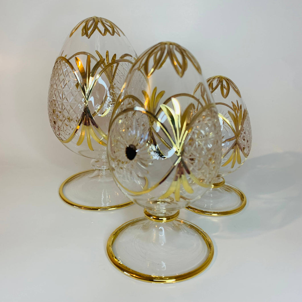 Medium Gold  Glass Tabletop Egg