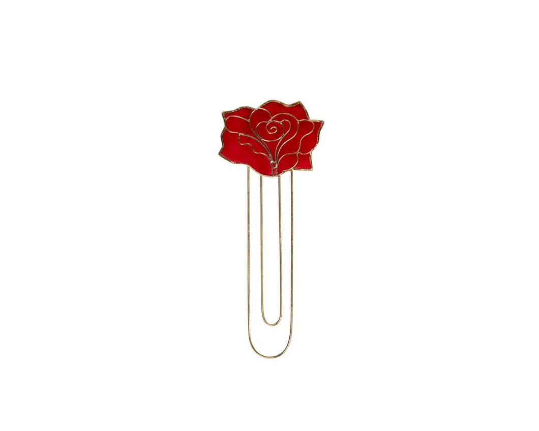 Red Rose Capiz Bookmark