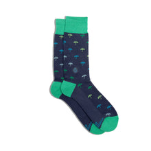 Load image into Gallery viewer, Socks that Give Water (Navy Umbrellas)
