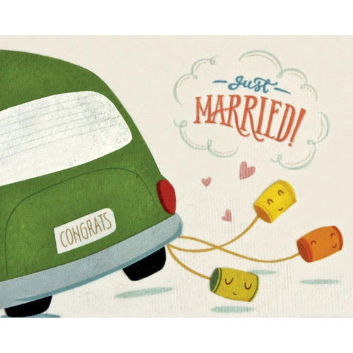 Just Married! Wedding Cans Greeting Card