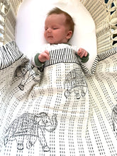 Load image into Gallery viewer, Block Printed Baby Kantha Quilt: Elephant
