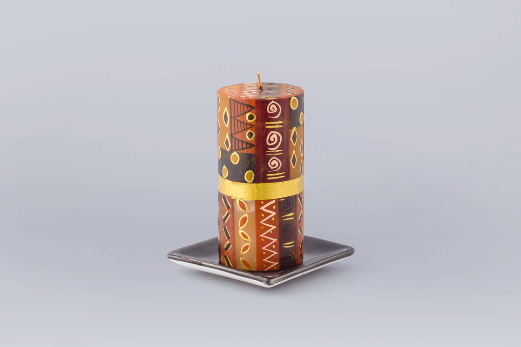Safari Gold Medium Pillar Candles 3” x 6” (75 hour burn time)