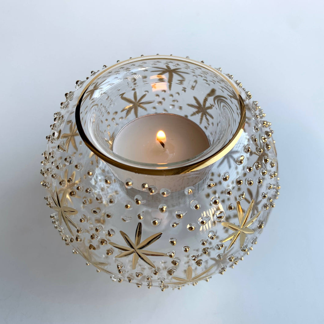 Stars & Dots Glass Candle Holder