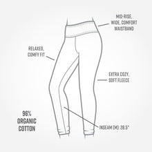 Load image into Gallery viewer, Organic Cotton Black Fleece Leggings
