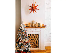 Load image into Gallery viewer, Red &amp; Gold Palm Star Garland
