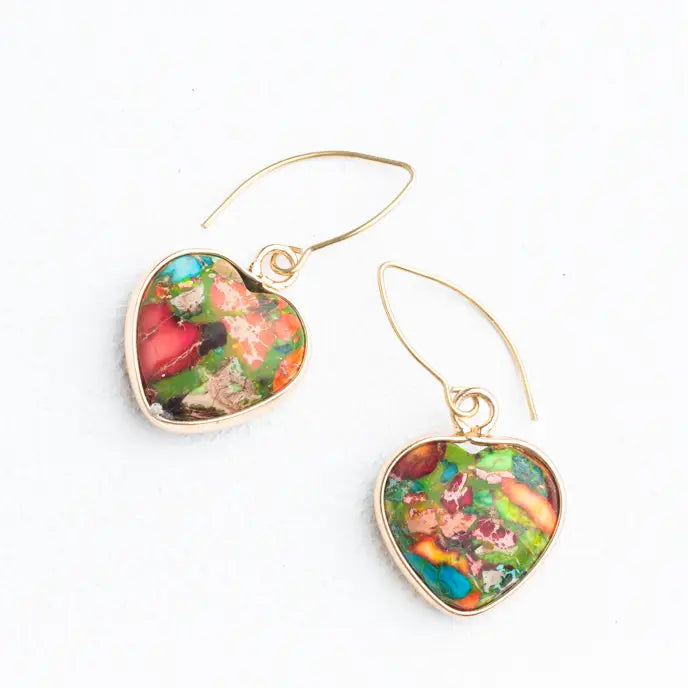 Love In Bloom Jasper 14k Gold Earrings