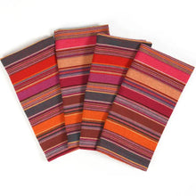 Load image into Gallery viewer, Handwoven Striped Cloth Napkin Set
