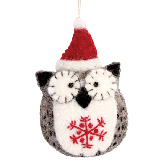 Holiday Owl Felt Ornament