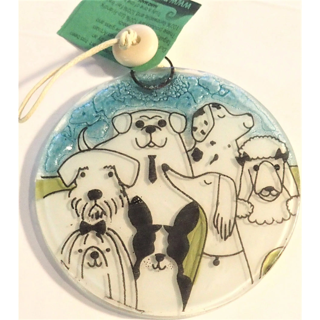 Pack of Dogs Recycled Glass Ornament