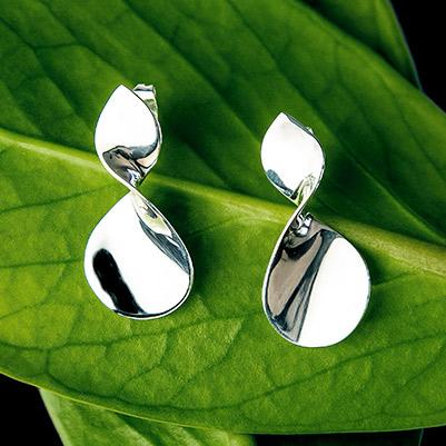 Sterling Silver Pendek Earrings
