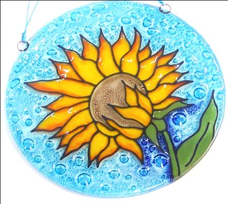 Sunflower Recycled Glass Ornament