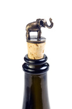 Load image into Gallery viewer, Brass Elephant Wine Bottle Topper
