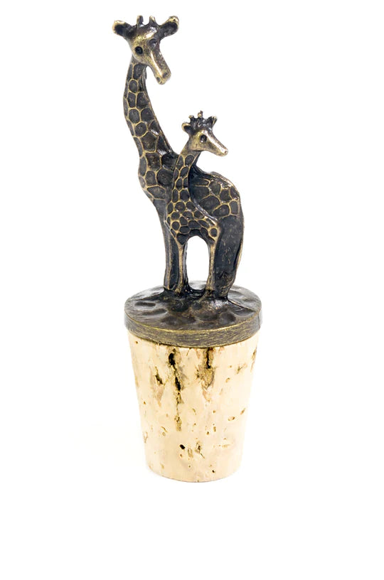 Momma & Baby Giraffe Wine Bottle Topper